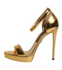 Sandales à plateforme en cuir doré Dolce &amp; Gabbana Keira