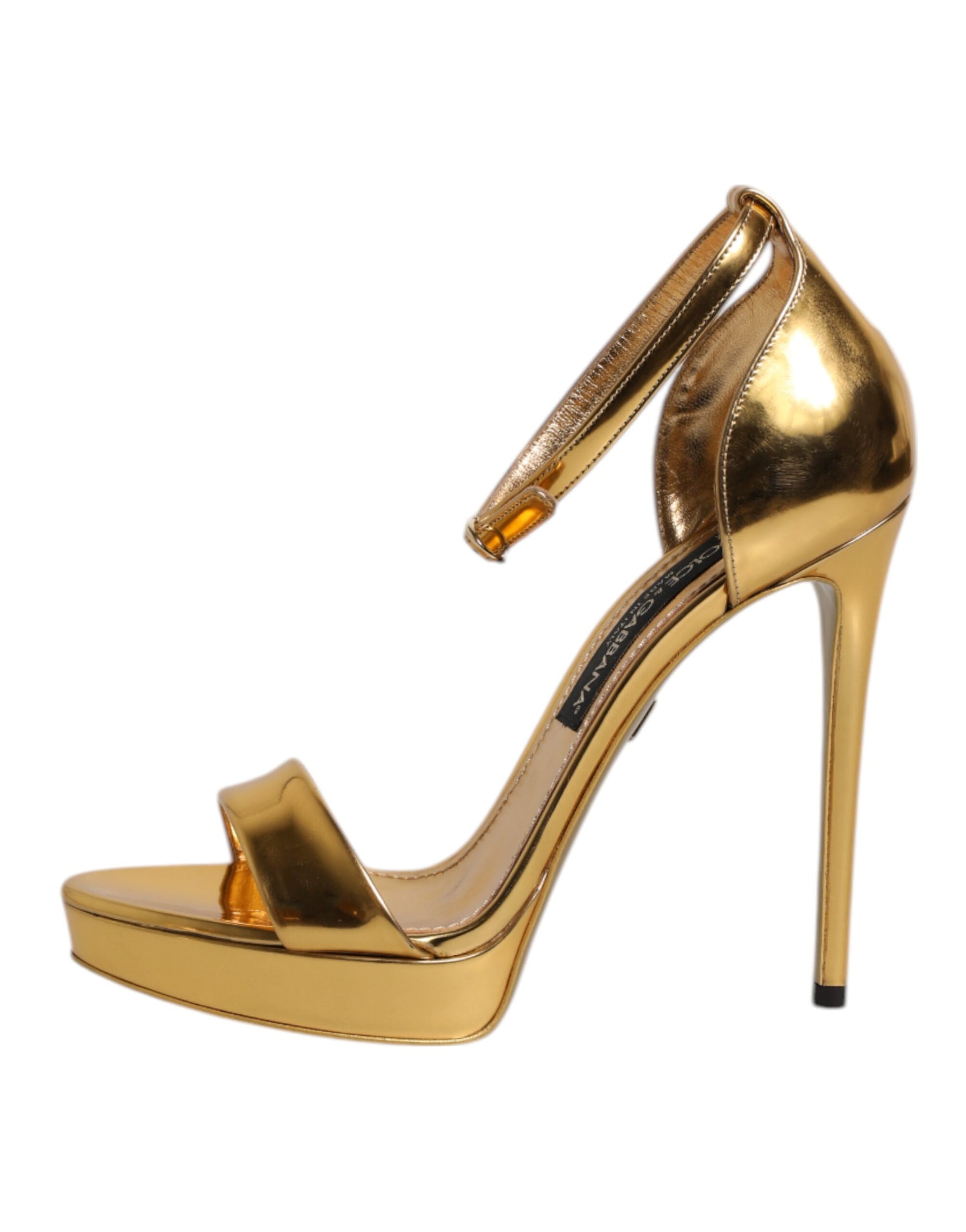 Sandales à plateforme en cuir doré Dolce &amp; Gabbana Keira