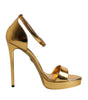 Sandales à plateforme en cuir doré Dolce &amp; Gabbana Keira
