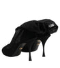 Dolce & Gabbana Black Silk Stretch Mesh Sock Boots Shoes