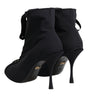 Dolce &amp; Gabbana Black Stiletto Heels Lace Up Boots Shoes