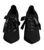 Dolce & Gabbana Black Lace Up Stiletto Heels Pumps Shoes