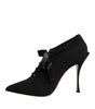 Dolce & Gabbana Black Lace Up Stiletto Heels Pumps Shoes