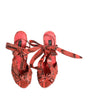 Dolce & Gabbana Coral Python Leather Heels Sandals Shoes