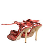 Dolce & Gabbana Coral Python Leather Heels Sandals Shoes