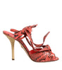 Dolce & Gabbana Coral Python Leather Heels Sandals Shoes