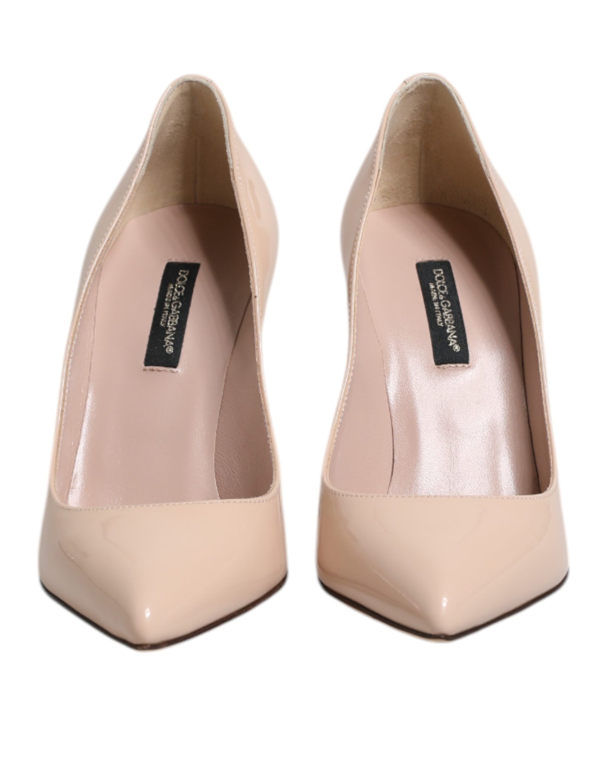 Dolce & Gabbana Beige Patent Leather Stiletto Heel Pumps Shoes