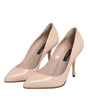 Dolce & Gabbana Beige Patent Leather Stiletto Heel Pumps Shoes
