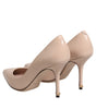 Dolce & Gabbana Beige Patent Leather Stiletto Heel Pumps Shoes