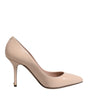 Dolce & Gabbana Beige Patent Leather Stiletto Heel Pumps Shoes