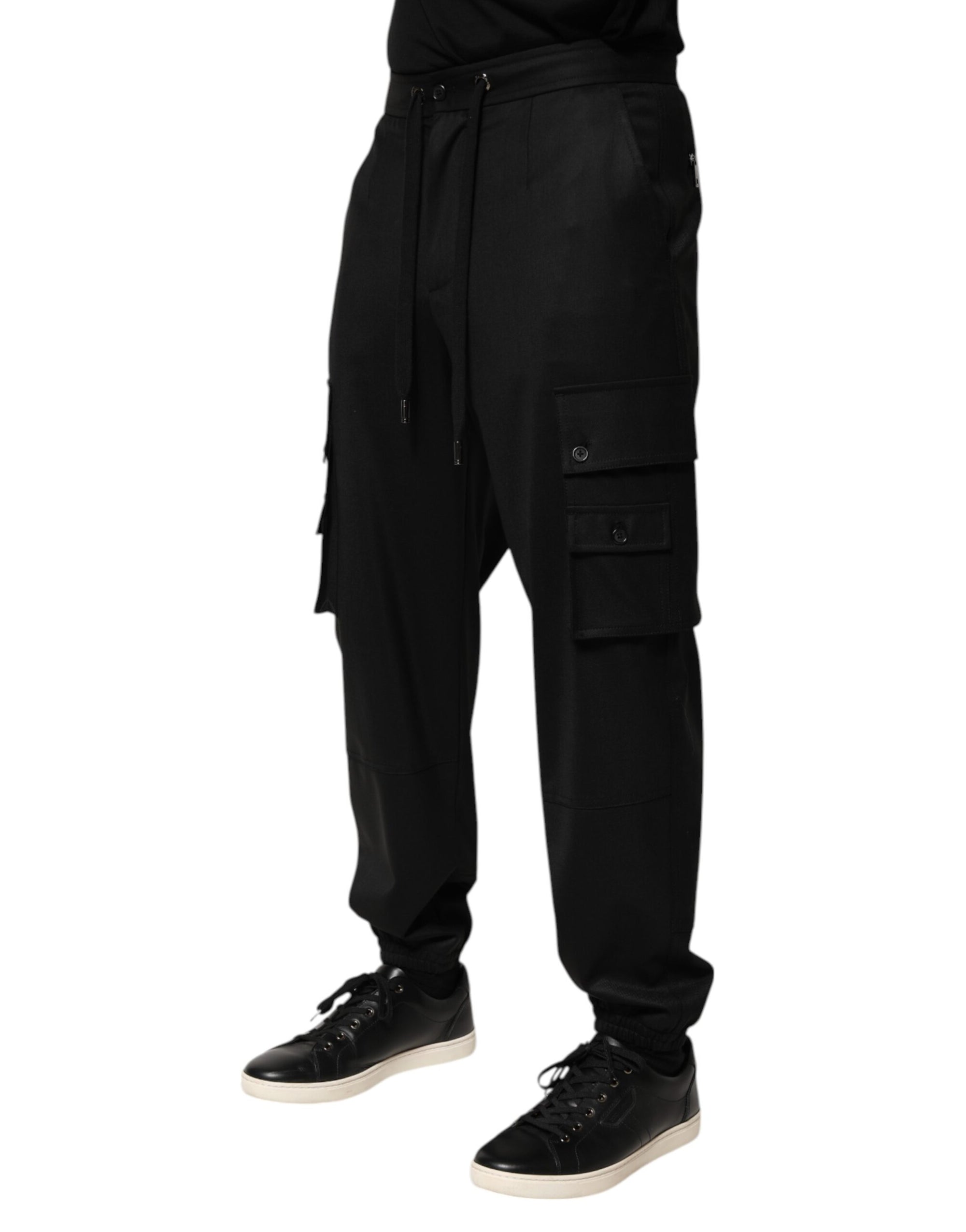 Pantalon de jogging cargo noir uni Dolce &amp; Gabbana pour homme