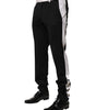 Dolce & Gabbana Black White Stripe Wool Men Trouser Pants