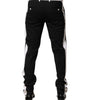Dolce & Gabbana Black White Stripe Wool Men Trouser Pants