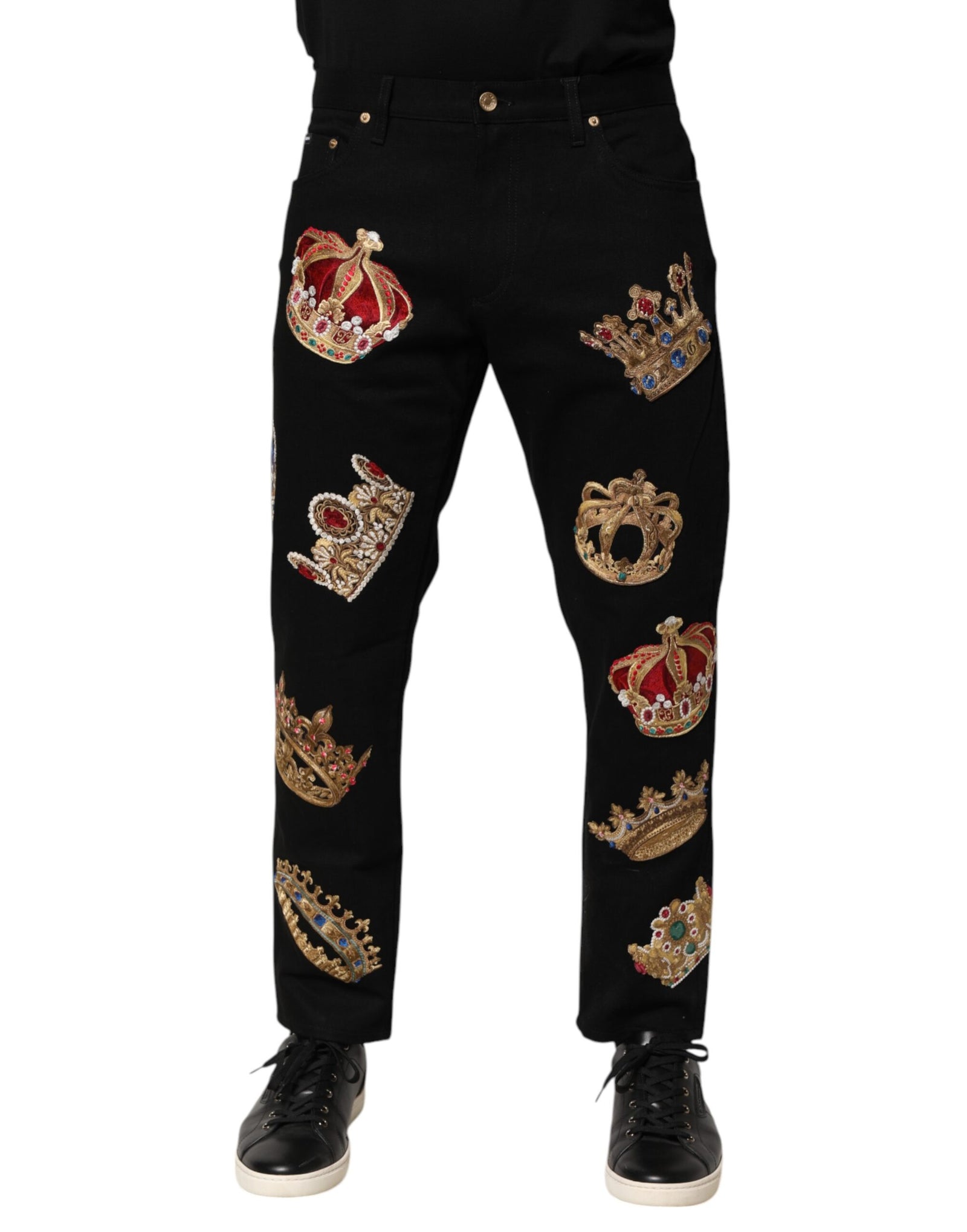 Pantalon habillé noir baroque royal pour homme Dolce &amp; Gabbana