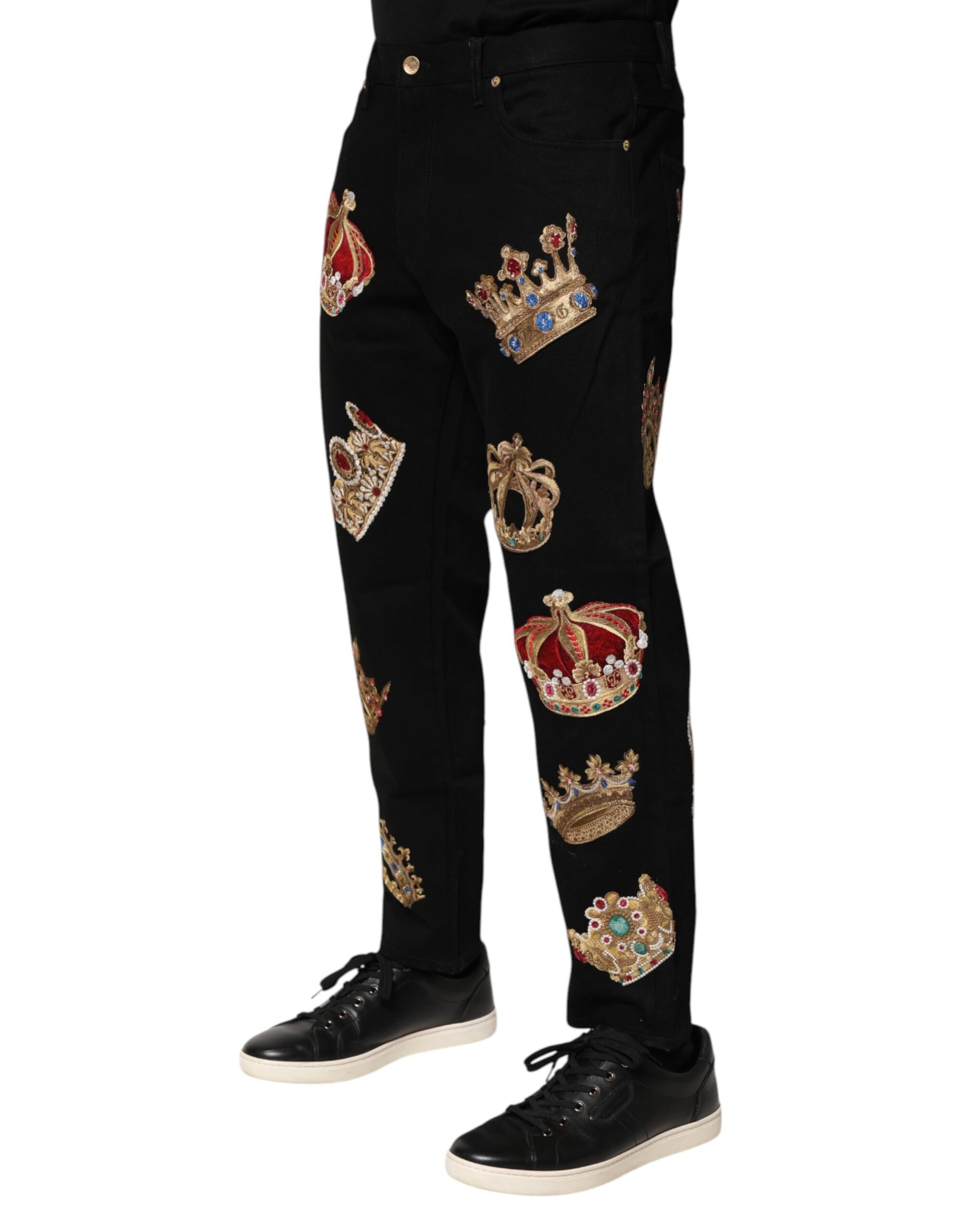 Pantalon habillé noir baroque royal pour homme Dolce &amp; Gabbana