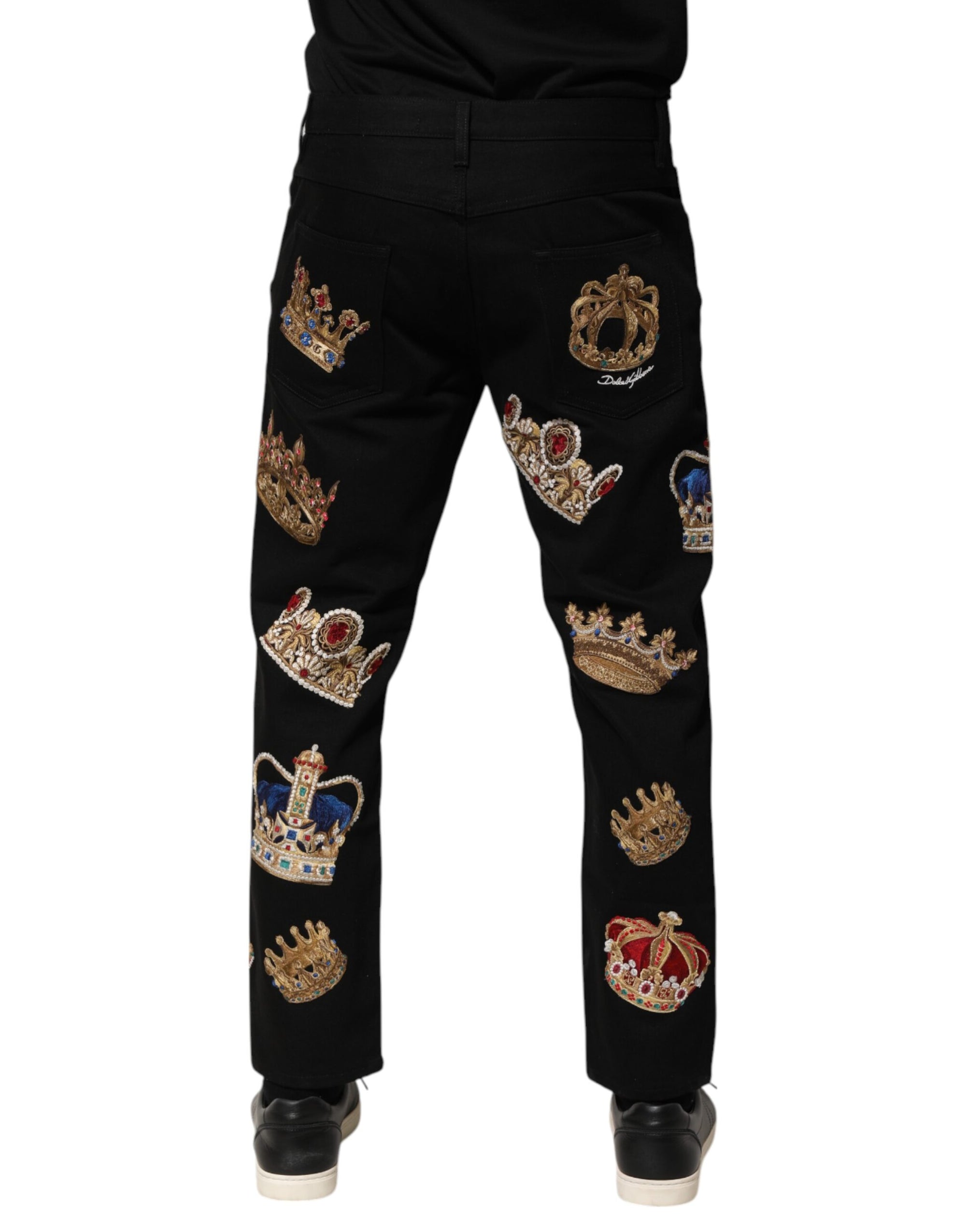 Pantalon habillé noir baroque royal pour homme Dolce &amp; Gabbana