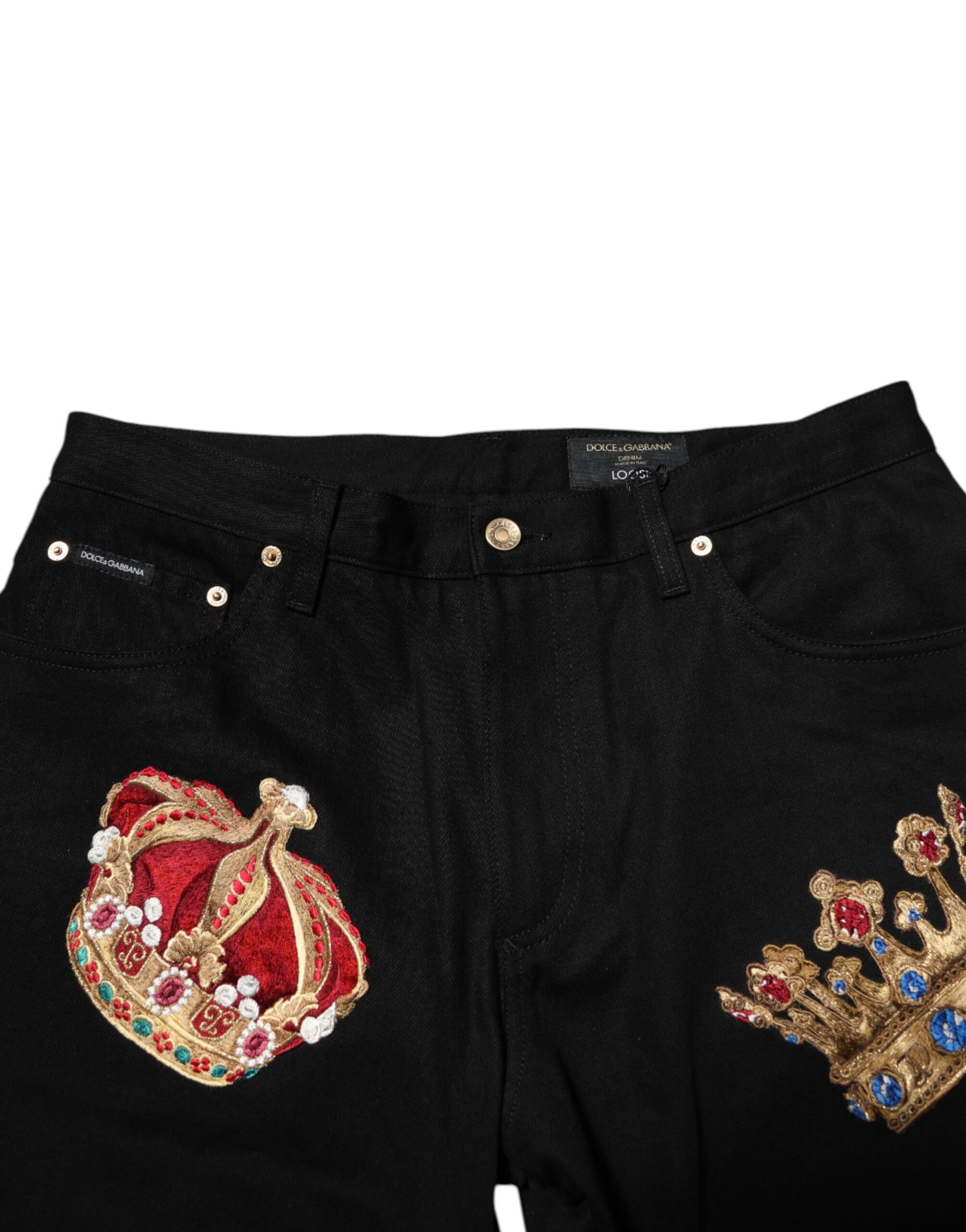 Pantalon habillé noir baroque royal pour homme Dolce &amp; Gabbana