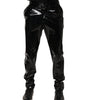 Pantalon taille moyenne en polyester noir Dolce &amp; Gabbana pour homme