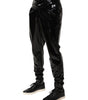 Pantalon taille moyenne en polyester noir Dolce &amp; Gabbana pour homme