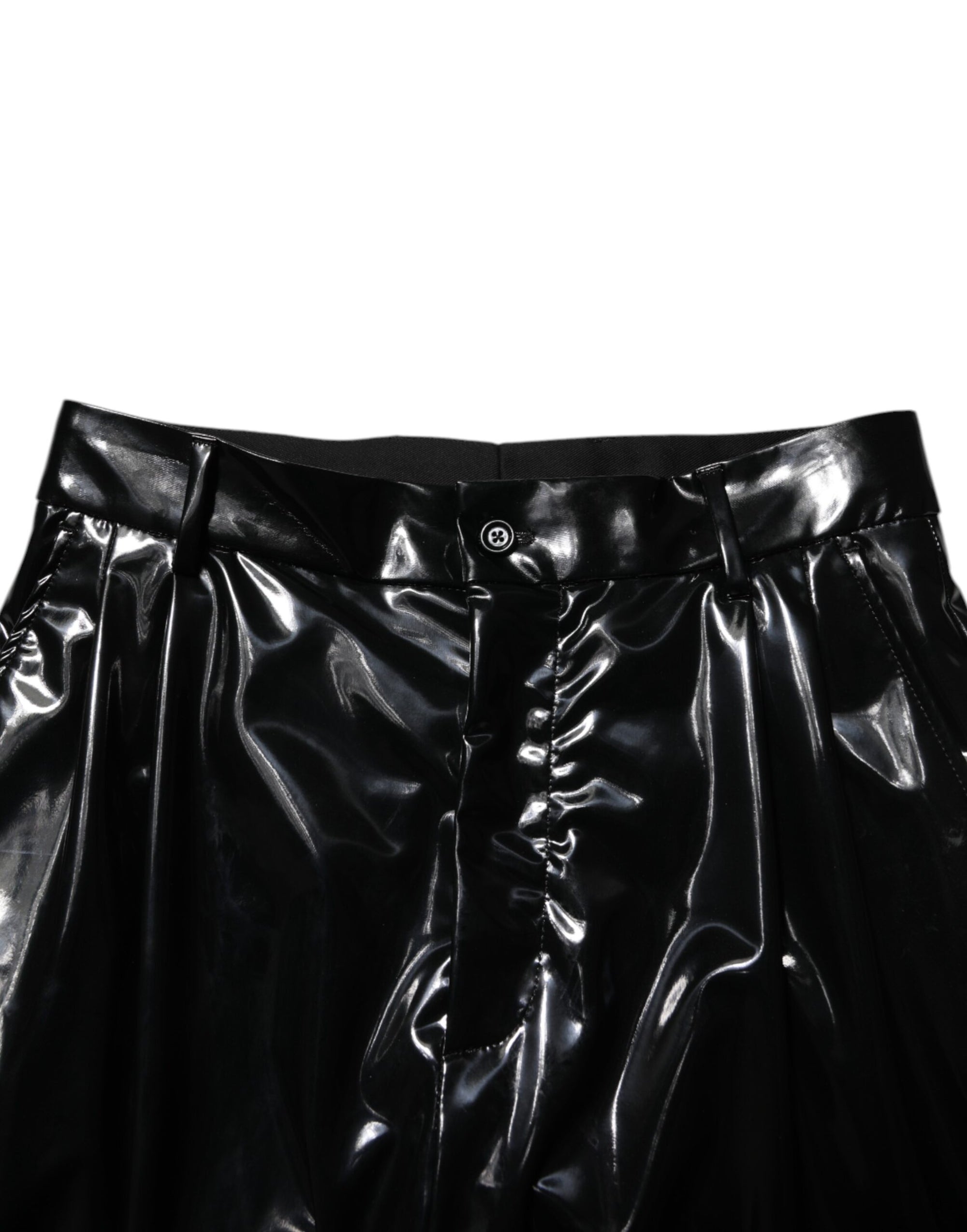 Pantalon taille moyenne en polyester noir Dolce &amp; Gabbana pour homme