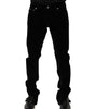Dolce & Gabbana Black Cotton Men Dress Formal Trouser Pants