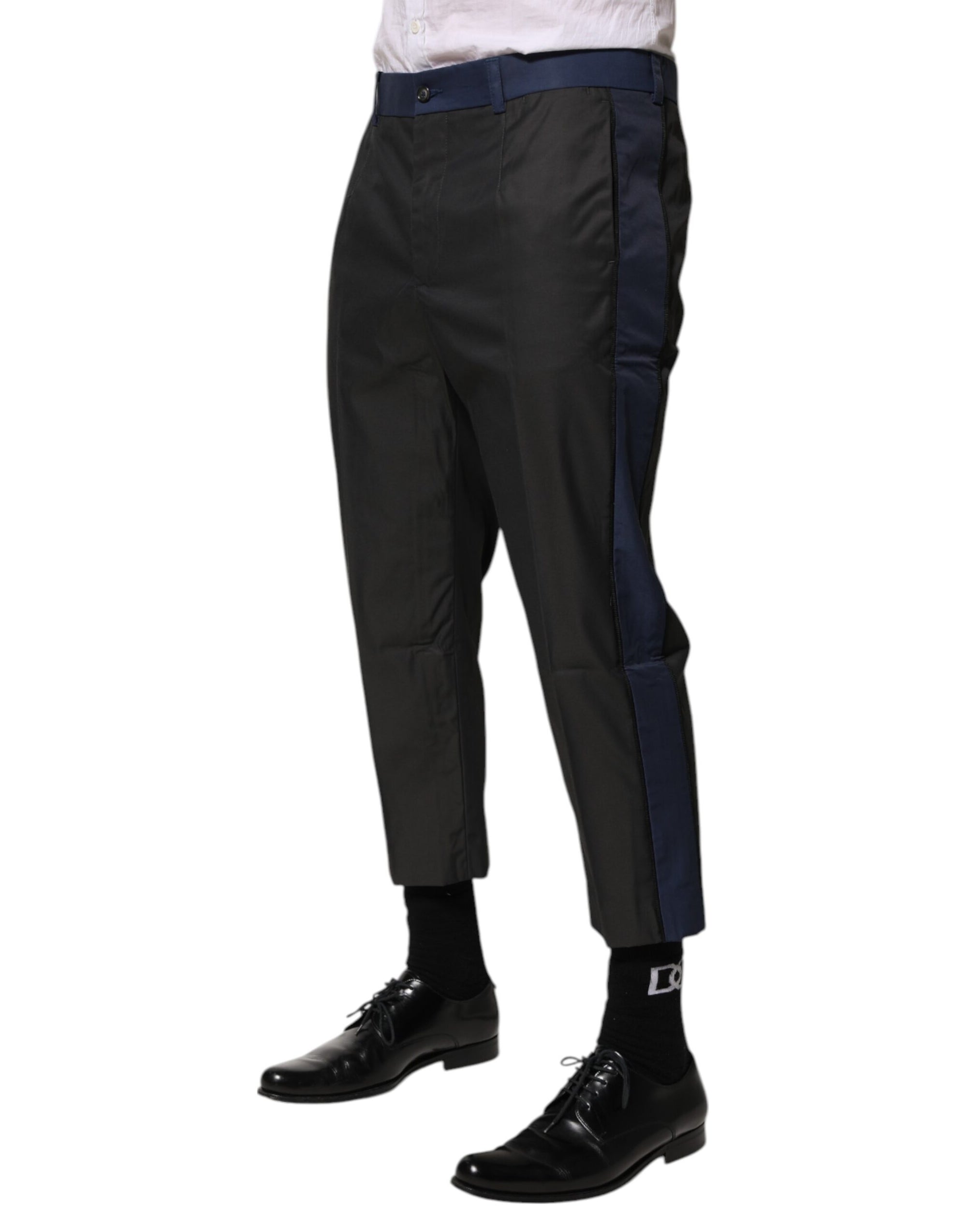 Pantalon chino 3/4 en coton gris bleu Dolce &amp; Gabbana