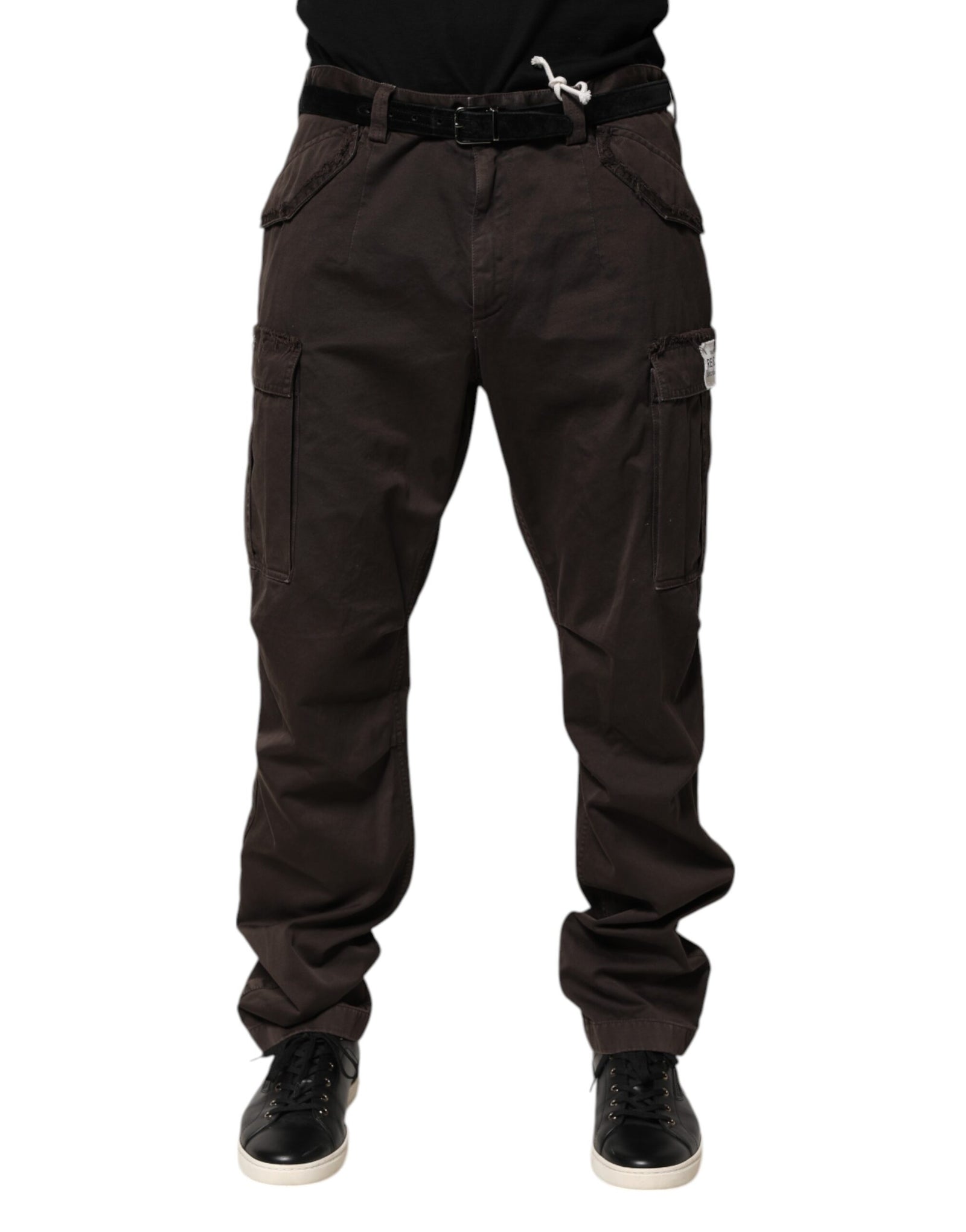 Pantalon cargo en coton stretch marron Dolce &amp; Gabbana pour homme