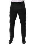 Pantalon habillé en coton noir et gris Dolce &amp; Gabbana