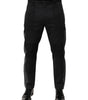 Pantalon habillé en coton noir et gris Dolce &amp; Gabbana