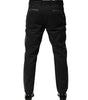 Pantalon habillé en coton noir et gris Dolce &amp; Gabbana