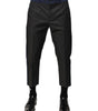 Dolce & Gabbana Gray Blue Cotton 3/4 Chinos Crop Trouser Pants