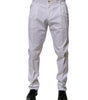 Dolce & Gabbana White Cotton Dress Slim Formal Trouser Pants