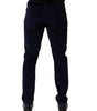 Pantalon fuselé habillé en coton bleu marine Dolce &amp; Gabbana