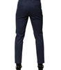 Dolce & Gabbana Blue Cotton Tapered Men Formal Trousers Pants