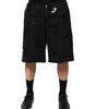 Bermuda en coton noir avec logo Dolce &amp; Gabbana