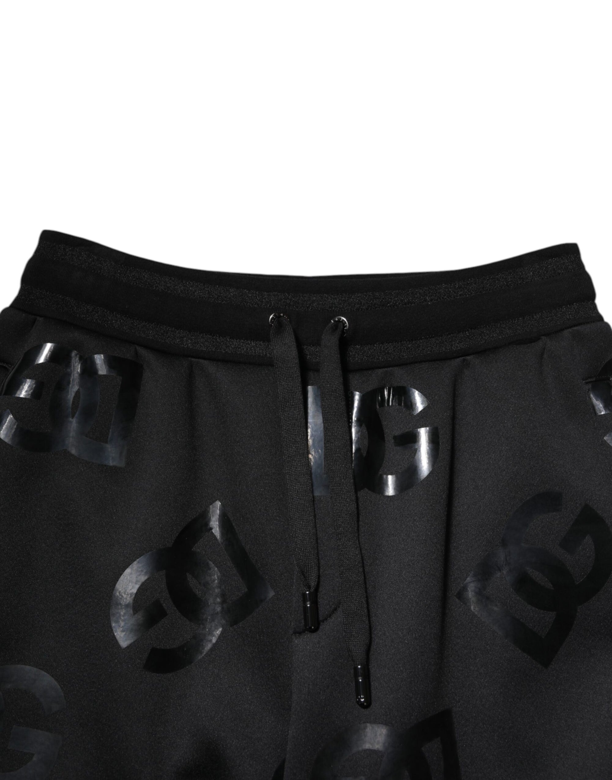 Bermuda en coton noir avec logo Dolce &amp; Gabbana
