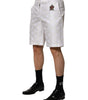 Dolce & Gabbana White DNA DG Patch Logo Cotton Trouser Shorts