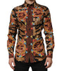 Dolce &amp; Gabbana GOLD Cotton Tiger Carretto Long Sleeve Shirt