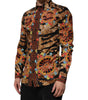 Dolce &amp; Gabbana GOLD Cotton Tiger Carretto Long Sleeve Shirt
