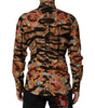Dolce &amp; Gabbana GOLD Cotton Tiger Carretto Long Sleeve Shirt