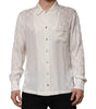 Chemise à manches longues en soie blanche Dolce &amp; Gabbana avec logo DG imprimé
