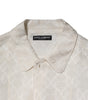 Chemise à manches longues en soie blanche Dolce &amp; Gabbana avec logo DG imprimé