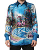 Dolce & Gabbana Multicolor Silk DG Long Sleeves Formal Shirt