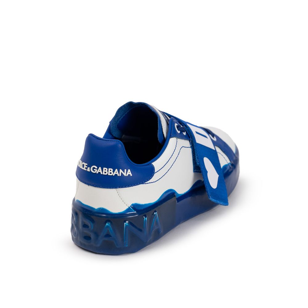Dolce & Gabbana White Leather Low Top