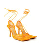 Bottega Veneta Orange Fabric And Leather Pump