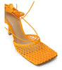 Bottega Veneta Orange Fabric And Leather Pump