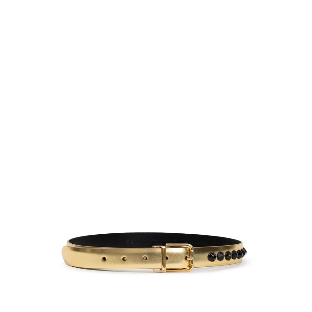 Ceinture en cuir doré Dolce & Gabbana