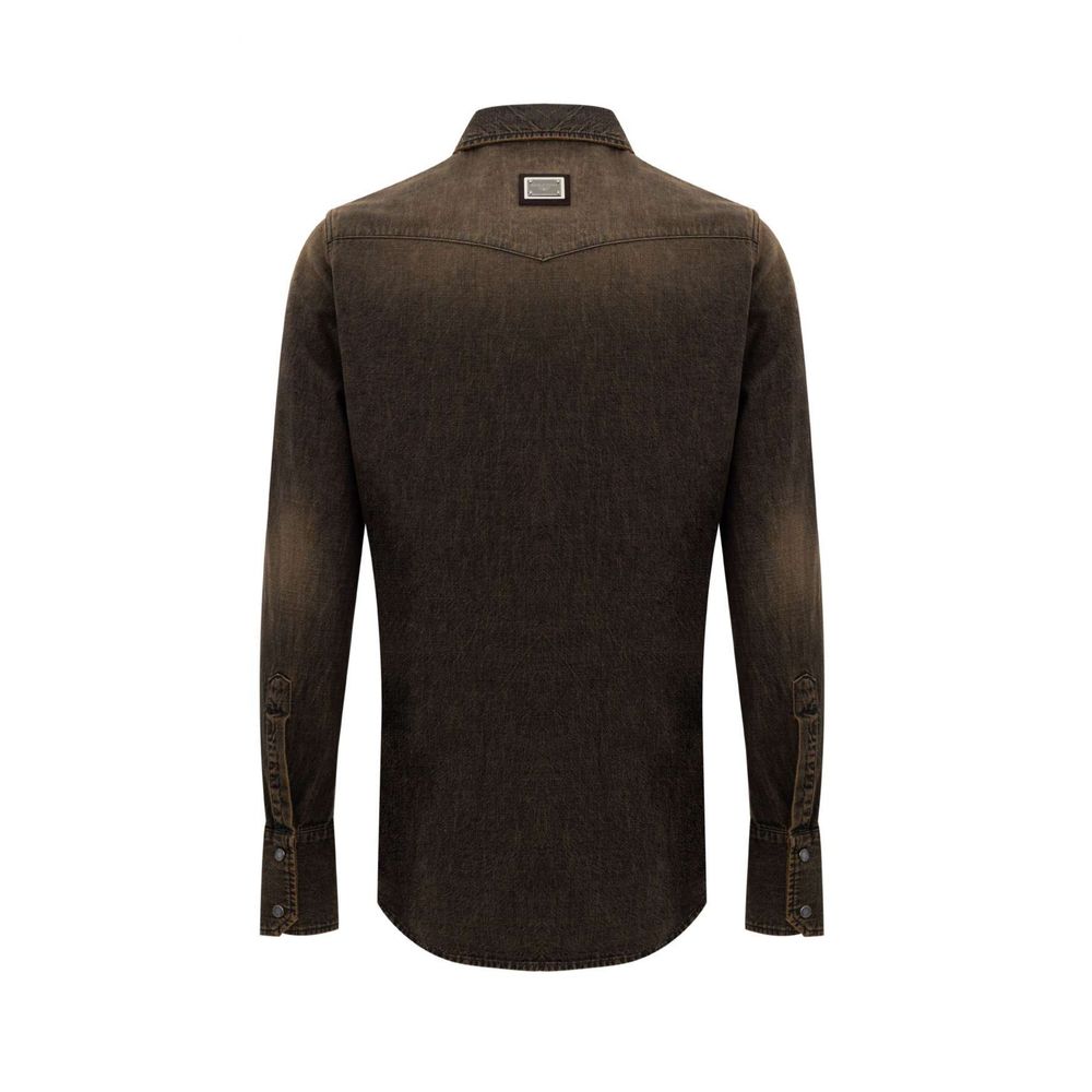 Denim de coton marron Dolce &amp; Gabbana