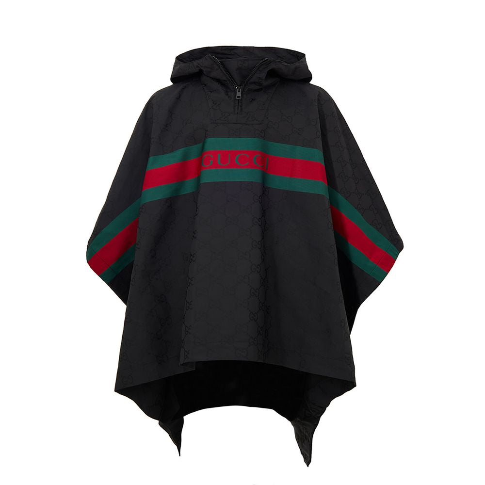 Trench-coat en polyester noir Gucci