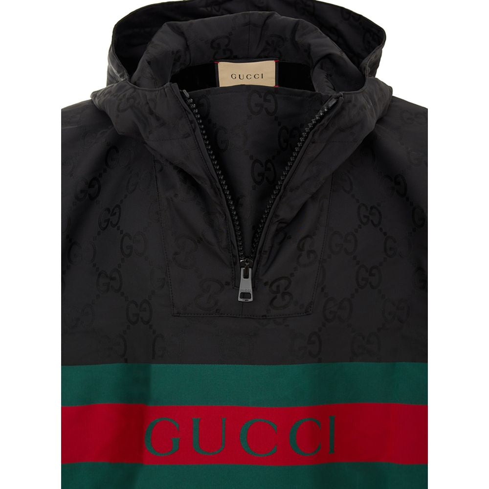 Trench-coat en polyester noir Gucci